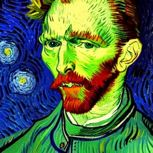 Image similar to caesar getting stabbed painted by vincent van gogh, 4 k, high resolution, still, landscape, hd, dslr, hyper realistic