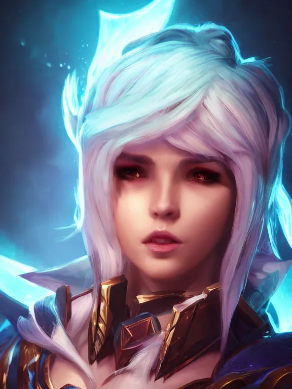 Image similar to portrait art Vi from Arcane, Character from League of Legends, 8k ultra realistic, lens flare, atmosphere, glow, detailed,intricate, full of colour, cinematic lighting, trending on artstation, 4k, hyperrealistic, focused, extreme details, unreal engine 5, cinematic, masterpiece