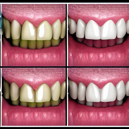 Image similar to poorly rendered 3 d set of teeth