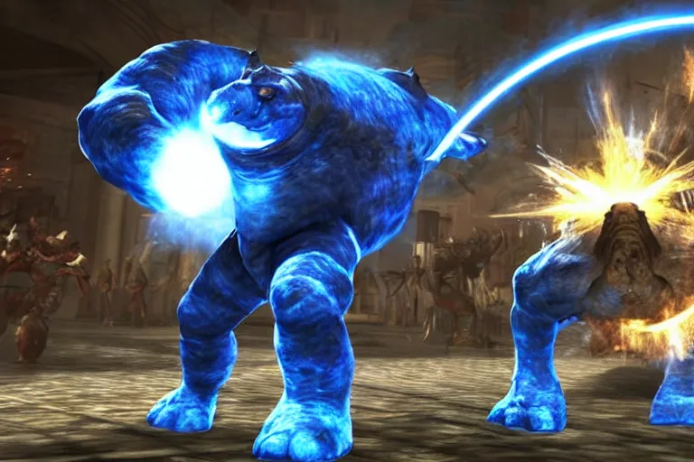 Prompt: “ a screenshot of blastoise in devil may cry 3 ”