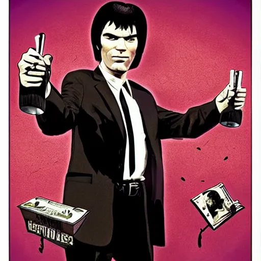 Prompt: bogdanoff brothers pulp fiction poster style!!!!!!!!!!!!!!!