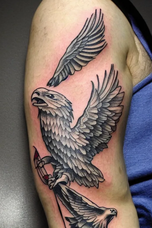 eagle tattoo old school 3270502 Vector Art at Vecteezy