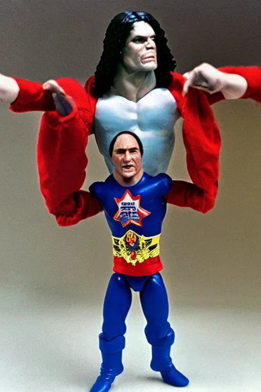 Image similar to vladimir putin as a 1 9 8 0 s wrestling action figure