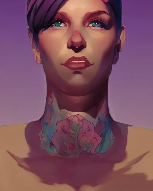 Image similar to beautiful camel purple hair tattoos symmetrical face eyes full body fantasy art icon, 3 d art gta 5 cover, official fanart behance hd artstation by jesper ejsing, by rhads, makoto shinkai and lois van baarle, ilya kuvshinov, rossdraws