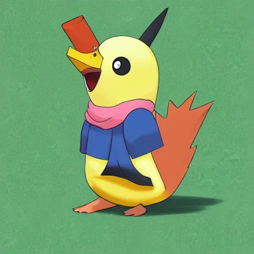 Image similar to banana duck as a new pokemon