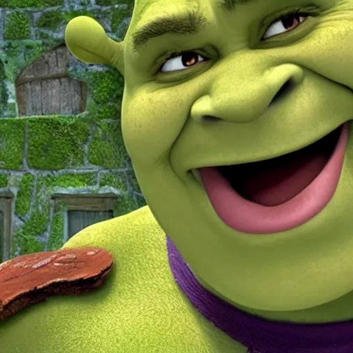 Image similar to Shrek giving the camera a knowing suggesting look