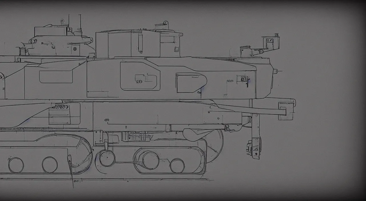 Prompt: blueprint of a tank