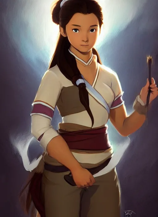 Prompt: concept art of katara avatar cosplay, pinterest, artstation trending, d f g k l j f d k l g a w r 4 6 9 1 x 7 1, behance, highly detailed, by rembrandt, by joseph mallord william turner, misa amane
