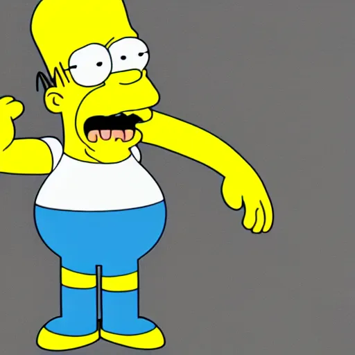 Image similar to A volumetric octane render portrait of Homer Simpson.