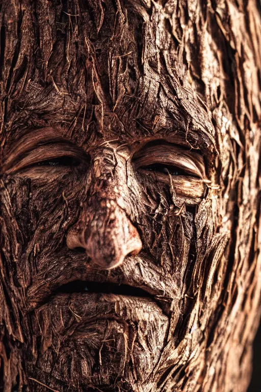 Image similar to 📷 markiplier's tree bark skin, made of tree bark, head portrait, dynamic lighting, 4 k