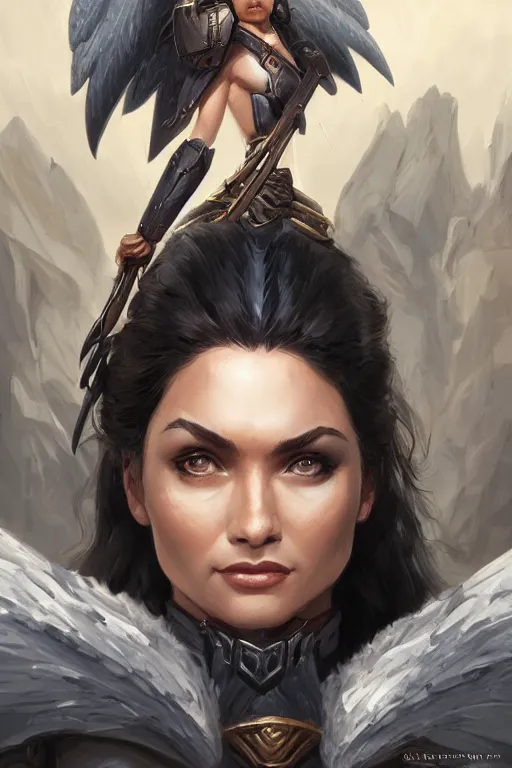 Image similar to amazon valkyrie athena, d & d, fantasy, portrait, highly detailed, headshot, digital painting, trending on artstation, concept art, sharp focus, illustration, art by artgerm and greg rutkowski and magali villeneuve