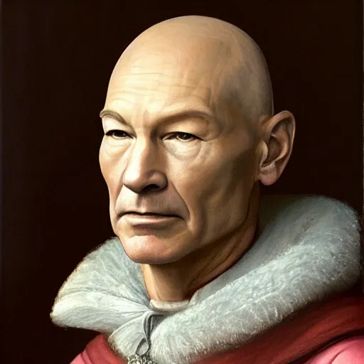 Image similar to Renaissance portrait painting of Patrick Stewart