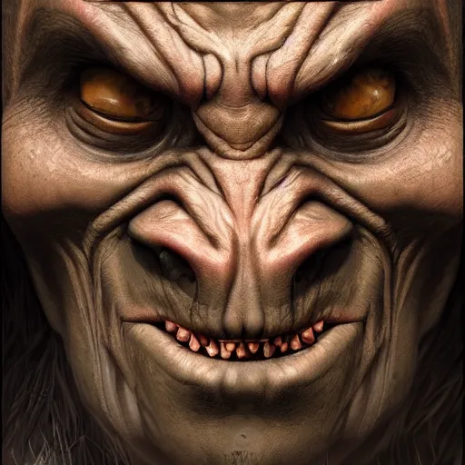 Image similar to a detailed portrait of a child orc boy, fantasy art illustration, incredibly highly detailed and realistic, 8 k, sharp focus