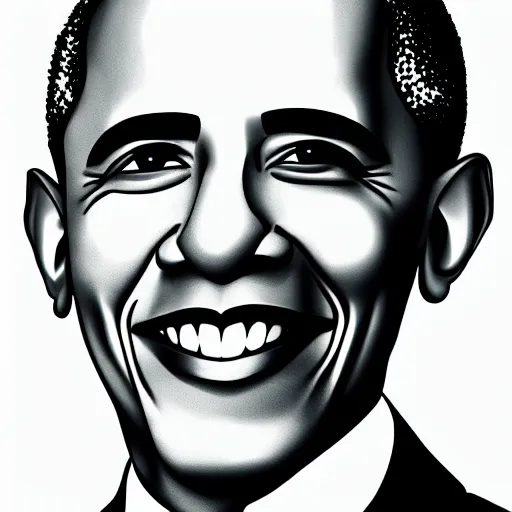 Image similar to Minimalist line art of Barack Obama