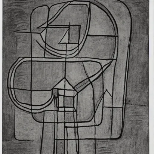 Prompt: The new gods. Line drawing. Paul Klee.