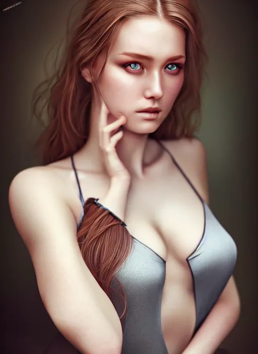 Image similar to a gorgeous scottish female photo, professionally retouched, soft lighting, realistic, smooth face, full body shot, torso, dress, perfect eyes, sharp focus on eyes, 8 k, high definition, insanely detailed, intricate, elegant, art by artgerm and jason chan