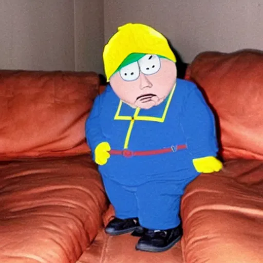 Image similar to cartman from south park as a real human being