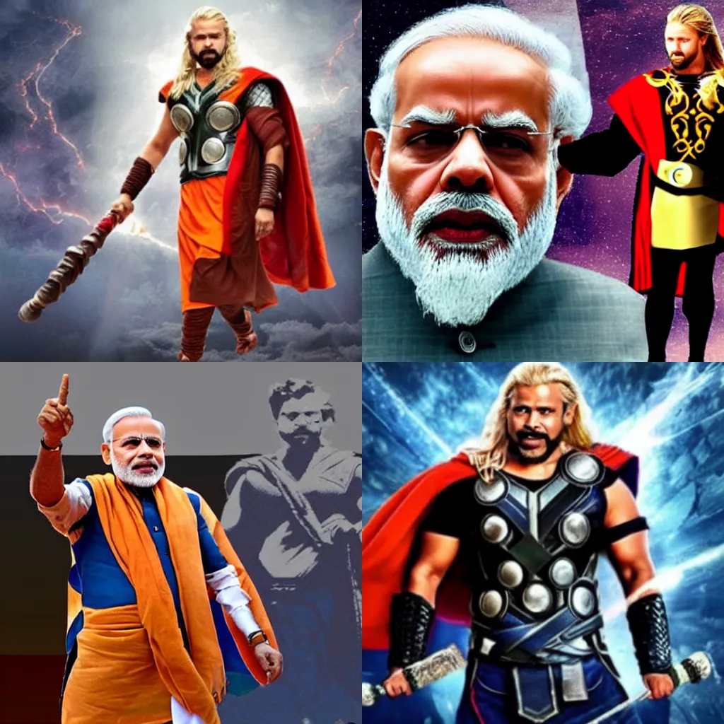 Prompt: narendra modi as thor