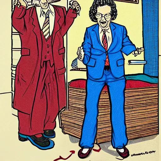 Image similar to The Artwork of R. Crumb and his Cheap Suit Dr. Ruth tells you to have more relations, pencil and colored marker artwork, trailer-trash lifestyle