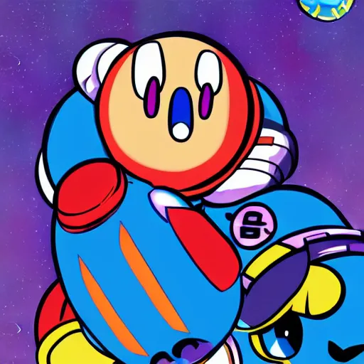 Prompt: kirby in the style of jack kirby