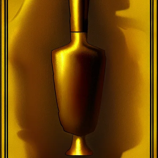 Prompt: golden flask, art deco, poster, artstation
