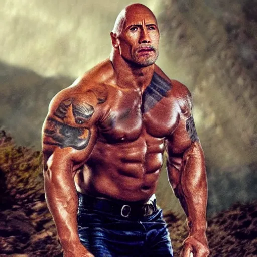 Image similar to dwayne johnson as a mythical beast