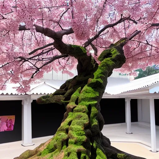 Prompt: a detailed sculpture of sakura tree