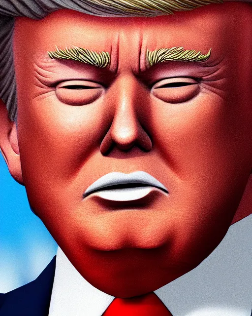 Prompt: an close up portrait of donald trump, anime style by studio ghibli and toei, highly detailed, symmetric, trending on artstationhq