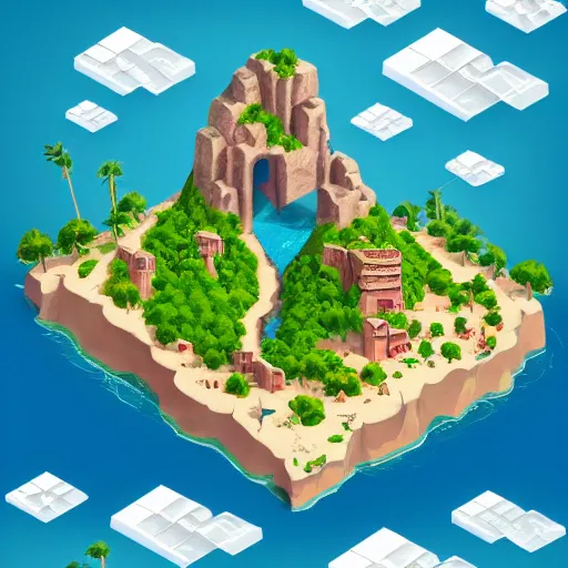 Image similar to isometric island in the sky, isometric invironment, 3d art, isometric art, amazing detail, artstation, concept art