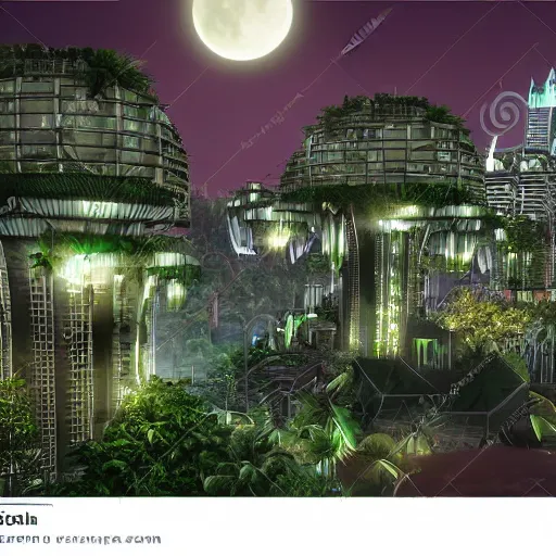 KREA - A solarpunk city coexisting with nature, digital art