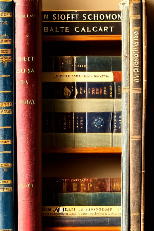 Image similar to soft colorsphotograph imax and solomon joseph solomon and richard schmid and jeremy lipking antique bookshelf full of antique books