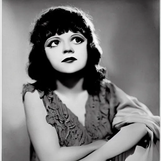 Prompt: surrealism era portrait of clara bow