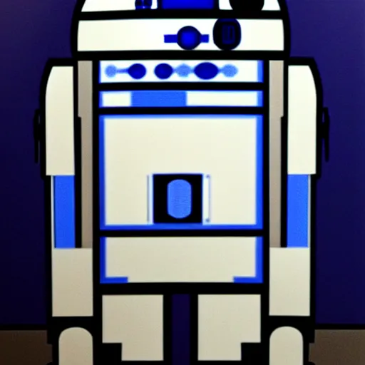 Prompt: r 2 d 2 by mondrian, highyl detailed, 4 k