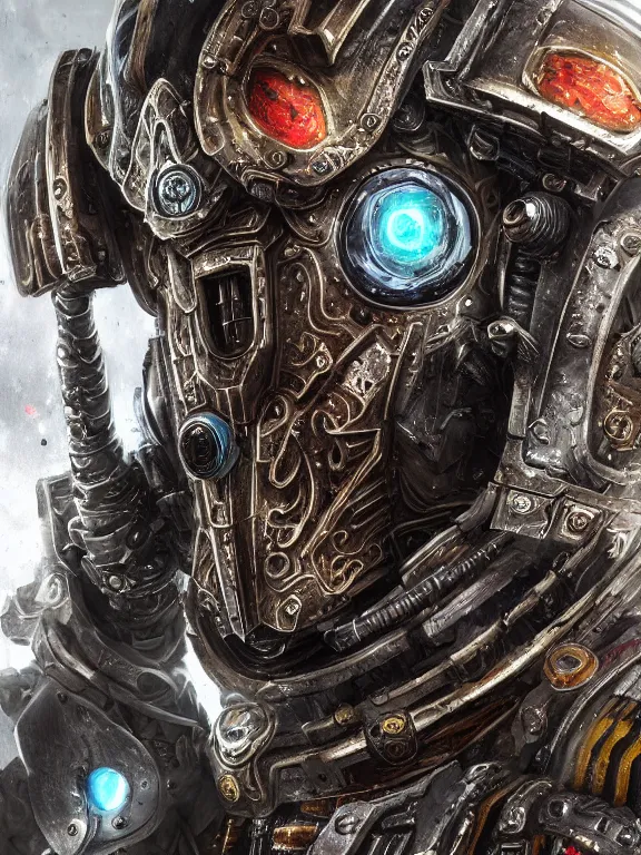 Prompt: portrait art of 8k ultra realistic undead space marine , ornate intricate smashed galaxy helmet , detailed intricate ornate armour,blade runner, cybernetic, full of colour, cinematic lighting, battered, trending on artstation, 4k, hyperrealistic, focused, extreme details,unreal engine 5, cinematic, masterpiece, art by ayami kojima, giger
