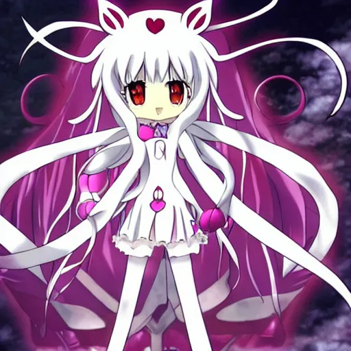 Prompt: Anime key visual of Kyubey on the anime Madoka Magica