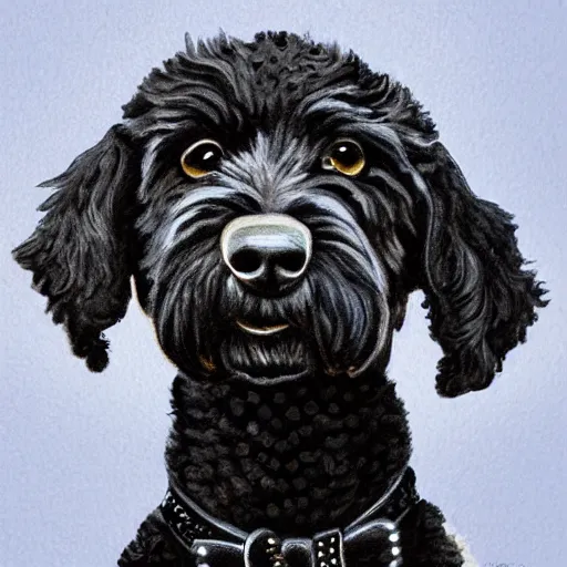 Image similar to black goldendoodle dog, high detail