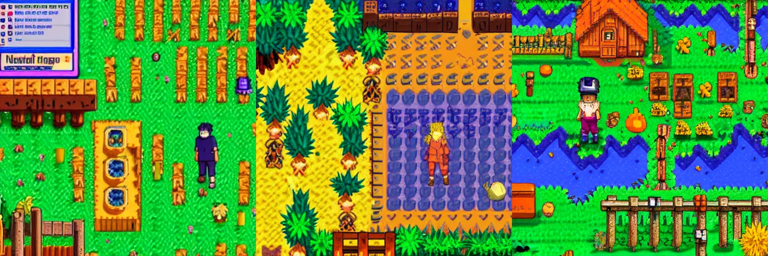 Prompt: Naruto in Stardew Valley