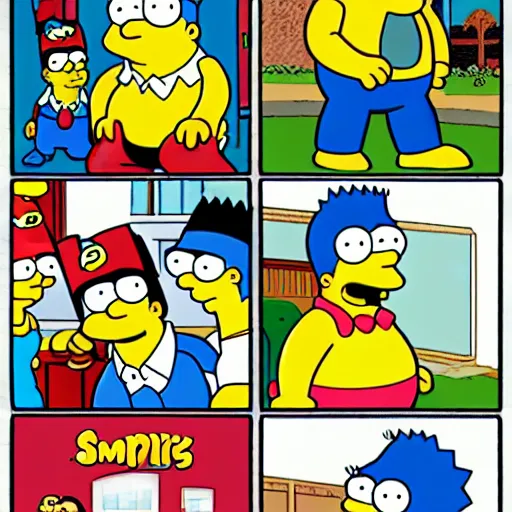 Image similar to family guy simpsons peter griffin and bart simpson sonic style comic