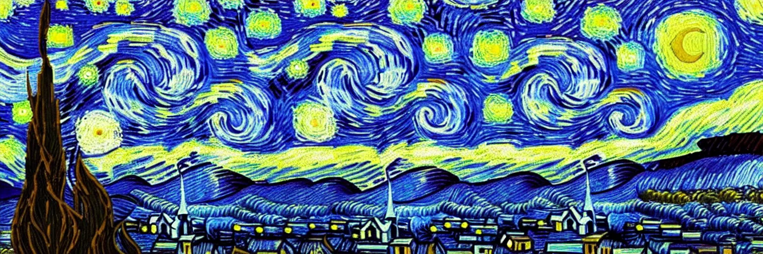 Image similar to van gogh's starry night in pixel art