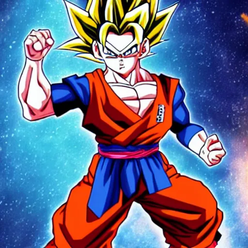 Image similar to fusion of gohan and goku