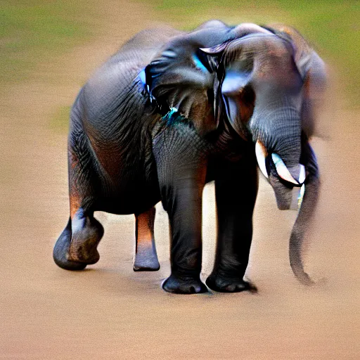 Image similar to an elephant standing on one leg