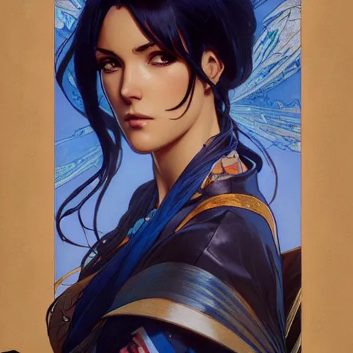 Prompt: highly detailed vfx portrait of nico robin, greg rutkowski, makoto shinkai, alphonse mucha, sharp focus, art by artgerm and greg rutkowski, backlit, harsh overhead sunlight, blue eyes, stanley kybric