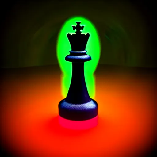 Prompt: underwater tintype photo of a queen chess piece made of neon lights, Puddles, high point of view, smooth 3D Illustration, Cinematic Matte Painting, soft render, volumetric lighting