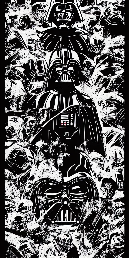 Image similar to portrait of darth vader, by laurie greasley