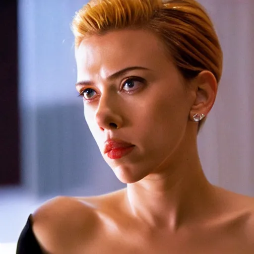 Prompt: intimate movie still of scarlett johansson in lost in translation