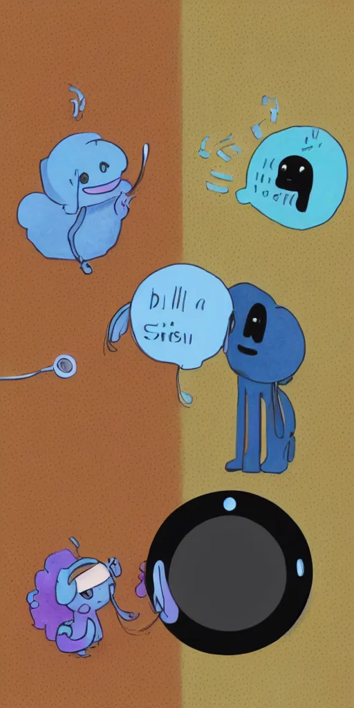 Image similar to “Alexa and Siri meeting for the first time, digital art”