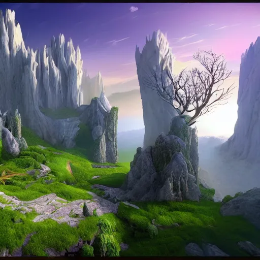 Prompt: mystical fantasy landscape, unreal engine