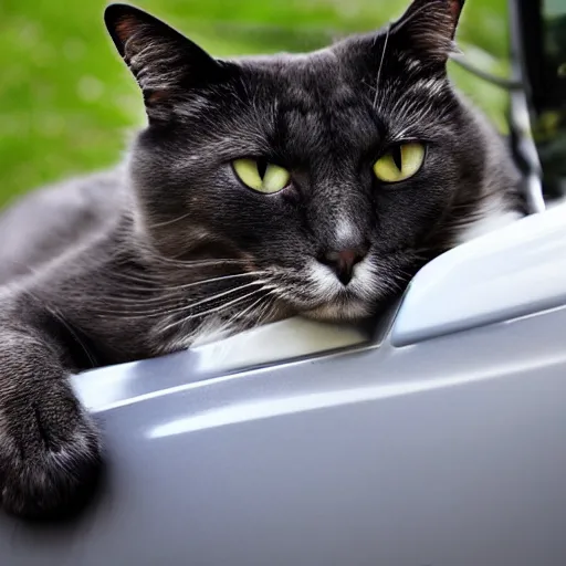 Image similar to photo cat of which lying on the car