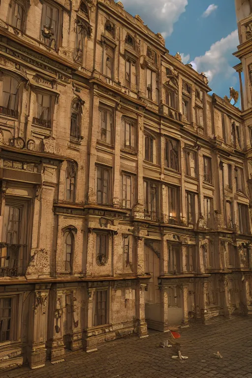 Image similar to baroque 3D buildings by Dali, Trending on artstation. halo. octane render, cinematic, hyper realism, octane render, 8k, depth of field, 3D