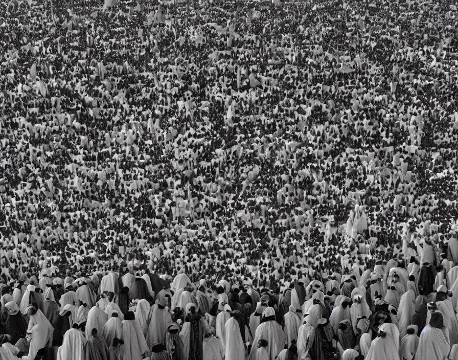 thanos among pilgrim in mecca hajj season, photo real, | Stable Diffusion